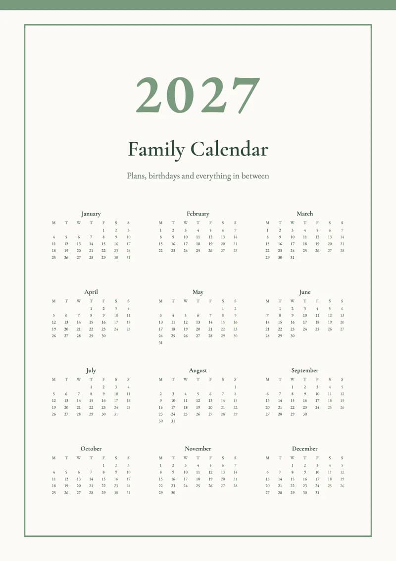 2027 Botanical Calendar (A4)
