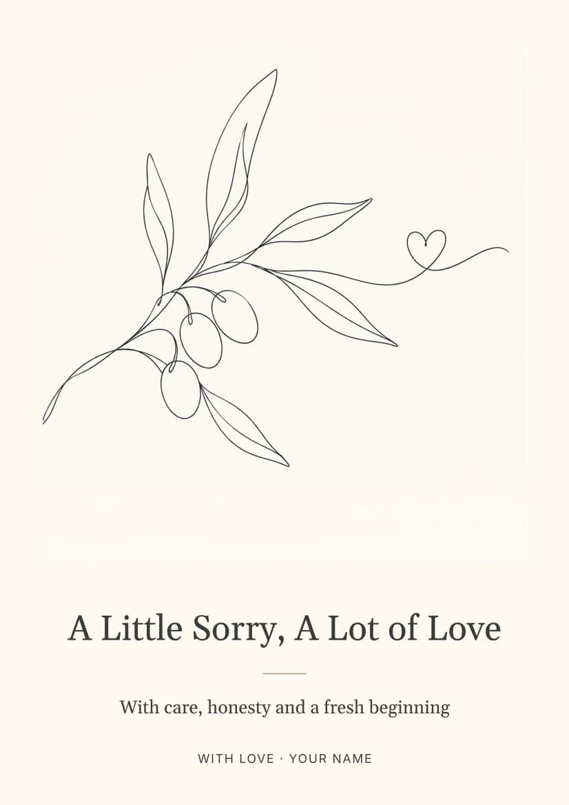 A Little Sorry, A Lot of Love template preview