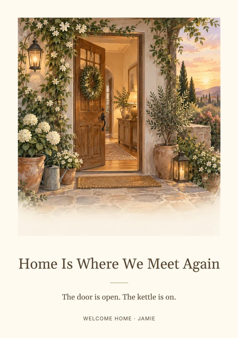 Home Is Where We Meet Again template preview