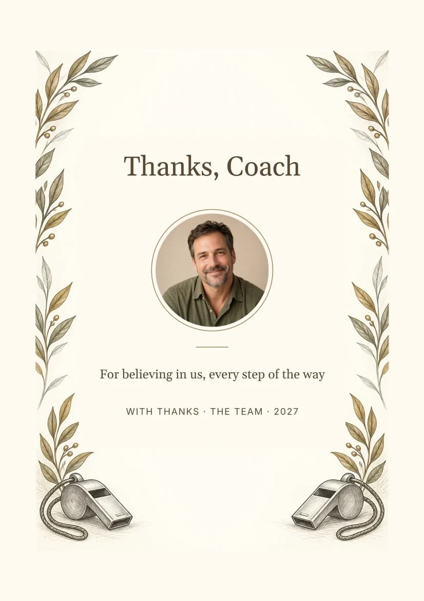 Thanks, Coach template preview