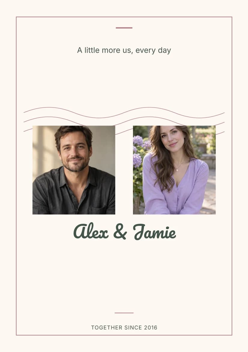 You and Me, Side by Side template preview