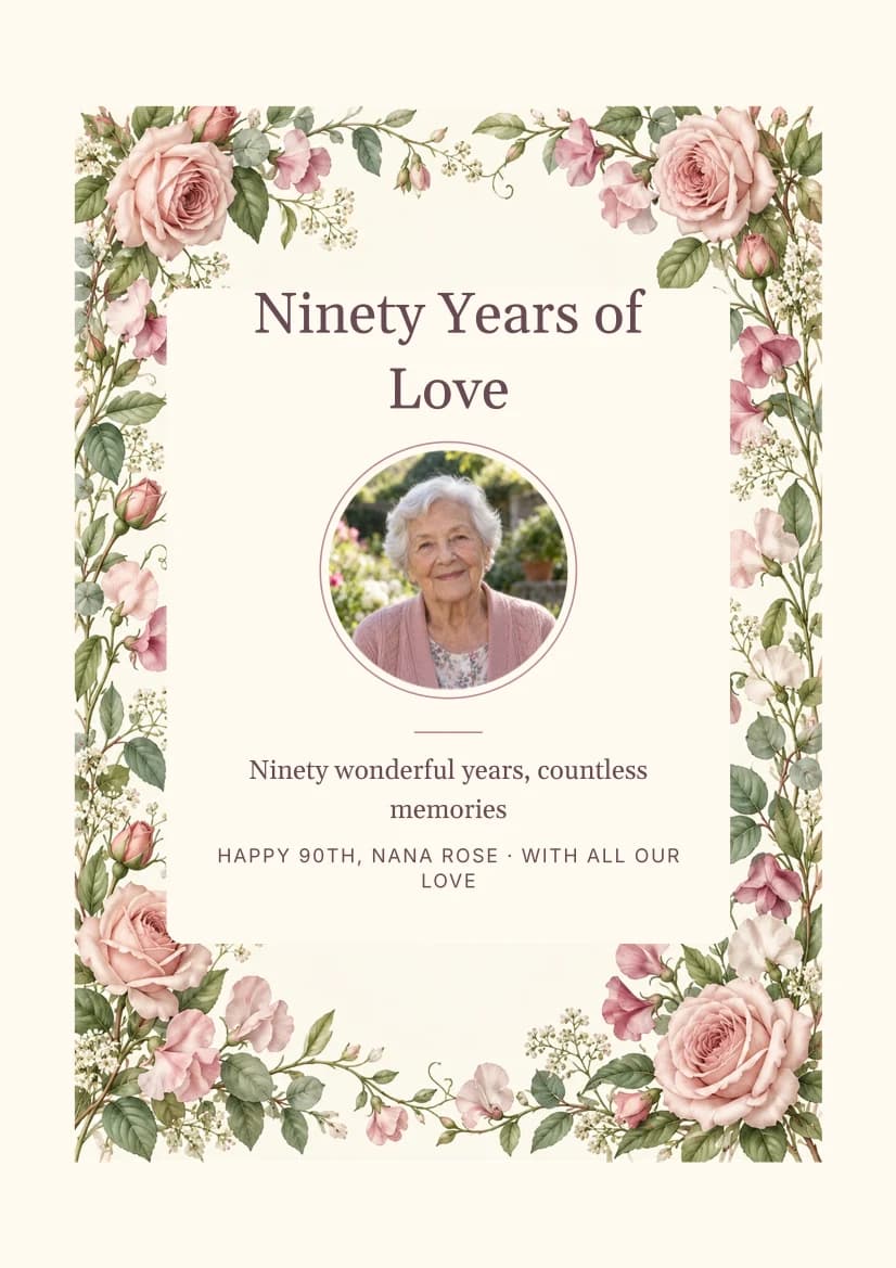 Ninety Years of Love template preview