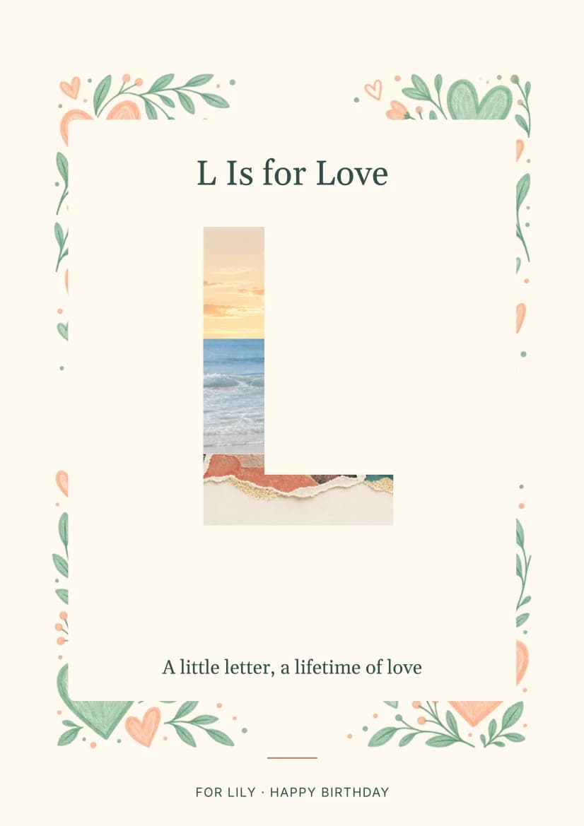 L Is for Love template preview