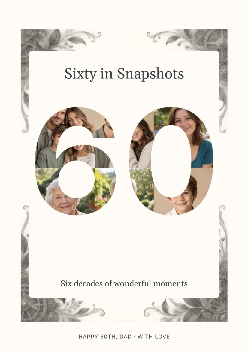 Sixty in Snapshots template preview