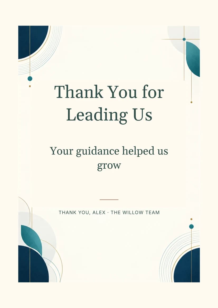 Thank You for Leading Us template preview