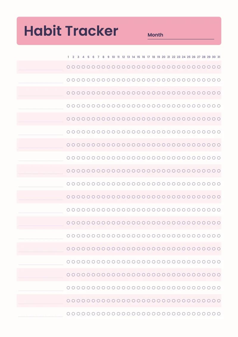 Monthly Habit Tracker template preview