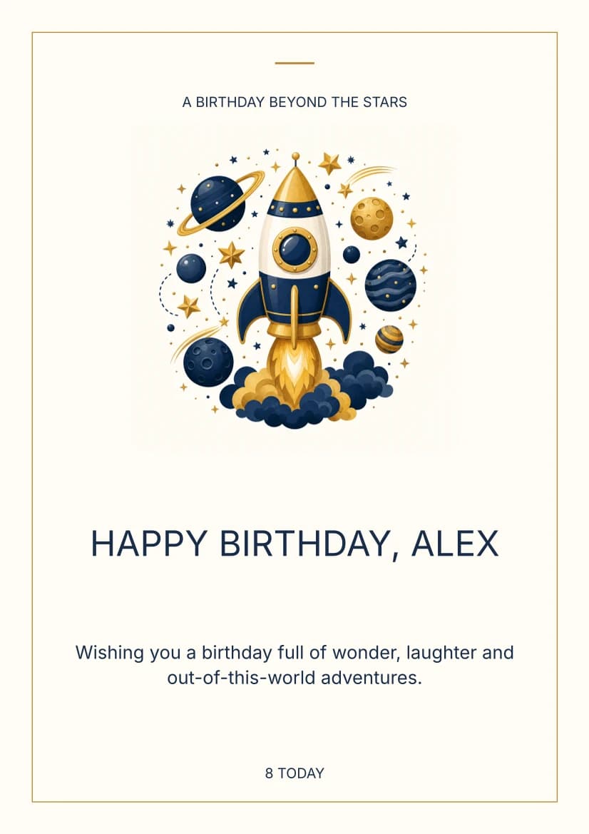 A Birthday Beyond the Stars template preview