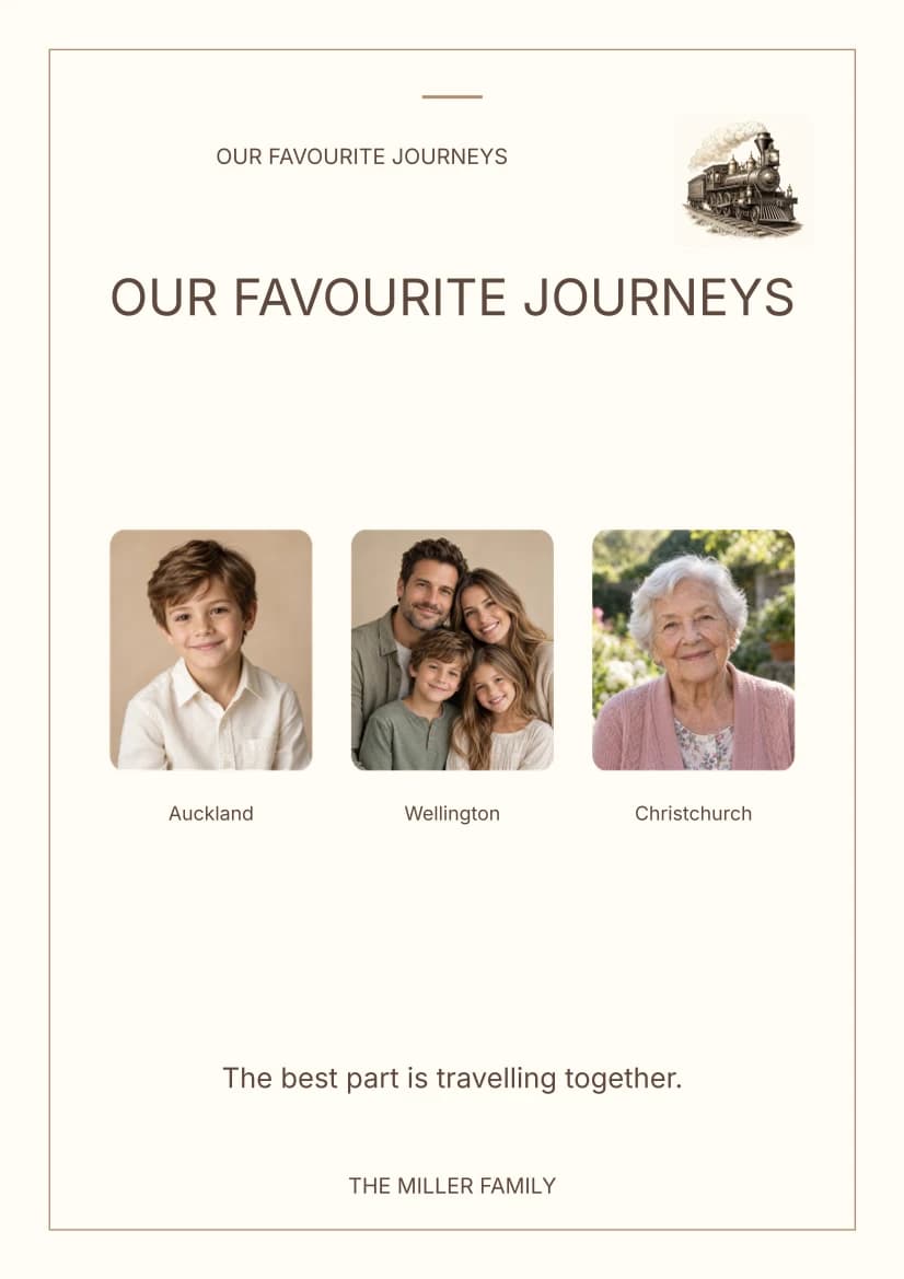 Our Favourite Journeys template preview