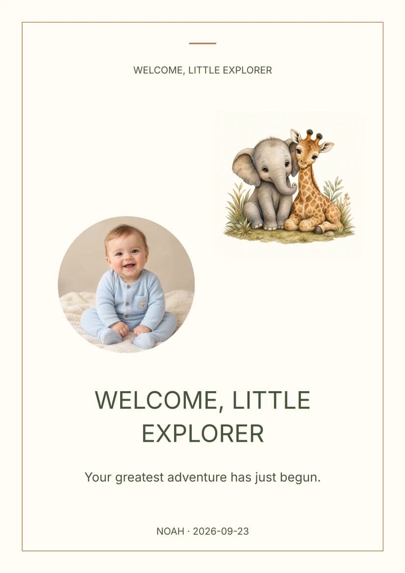 Welcome, Little Explorer template preview