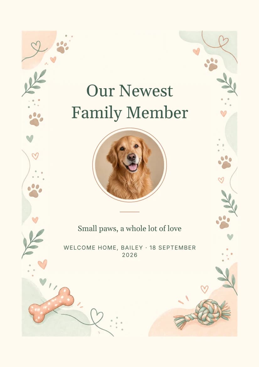 Our Newest Family Member template preview