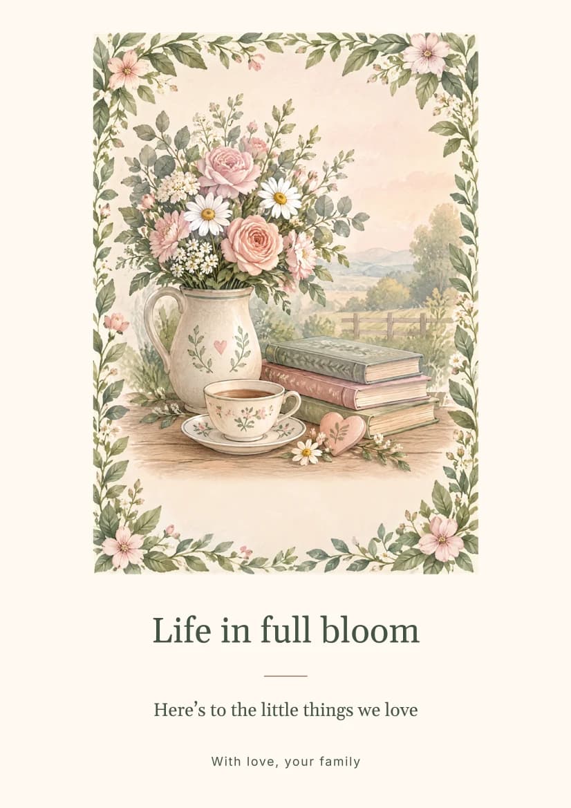 Cottage Flowers template preview