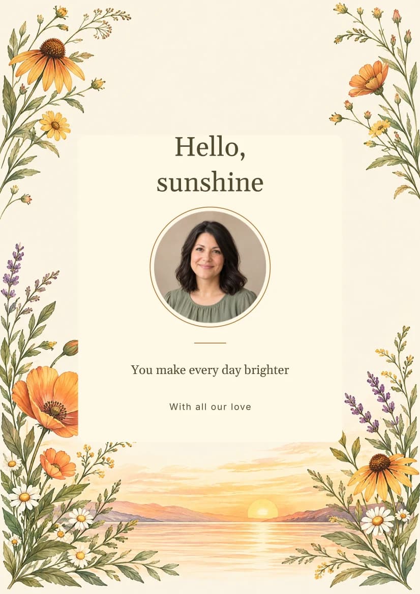Sunset Wildflowers template preview