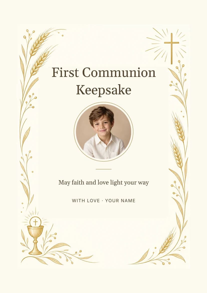 First Communion Keepsake template preview