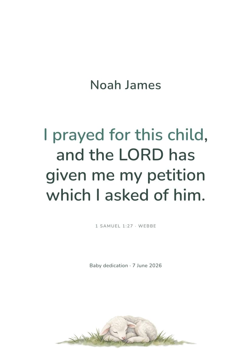 For This Child I Prayed template preview