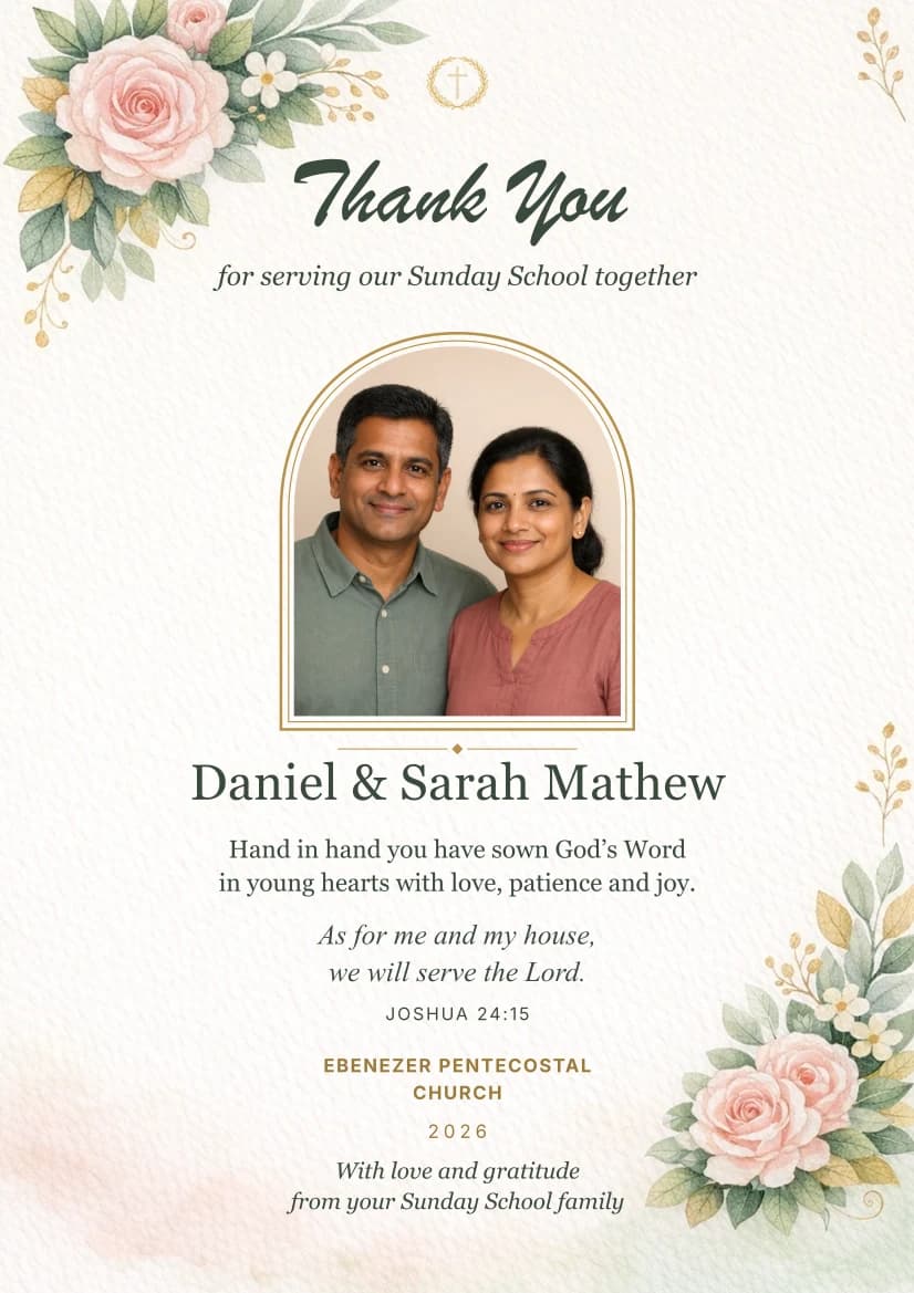 Sunday School · Serving Together template preview