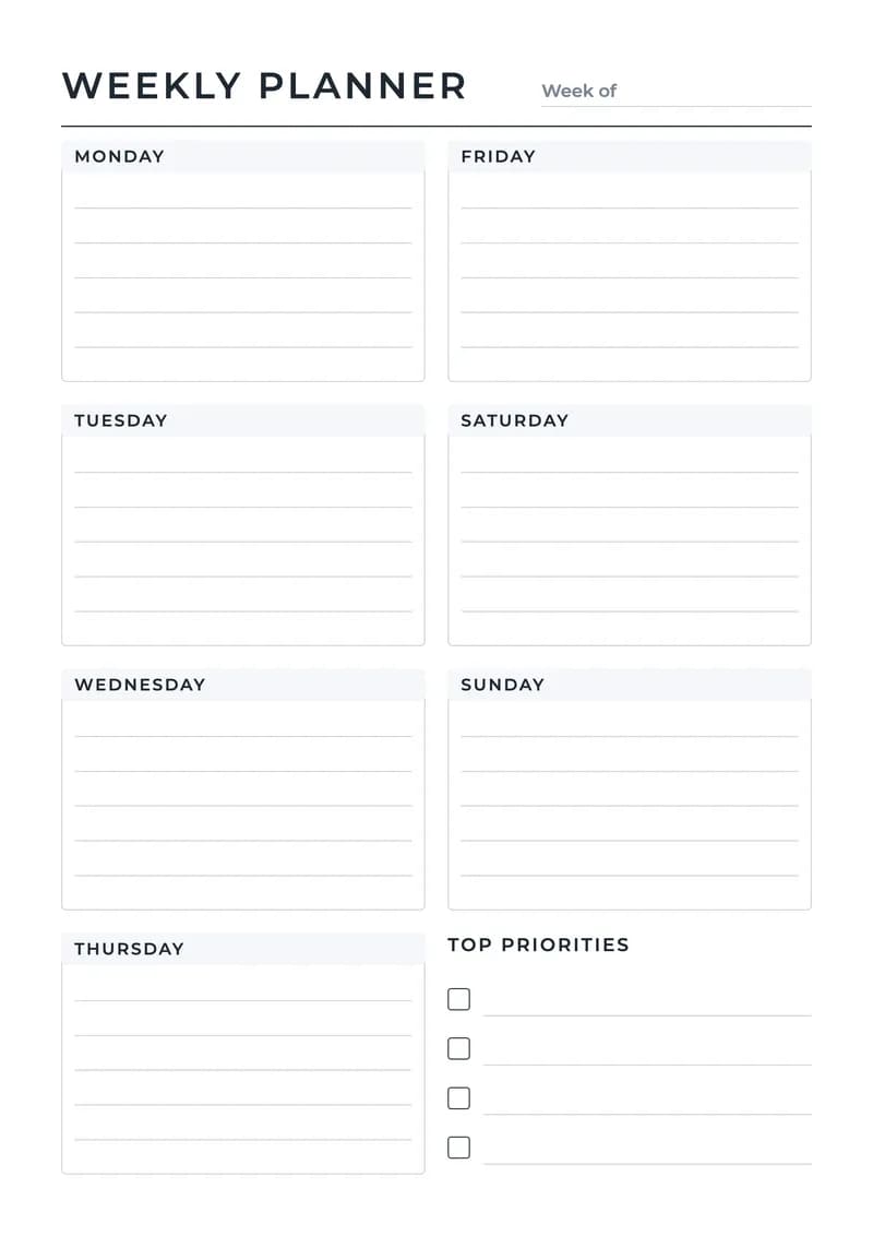 Weekly Planner template preview
