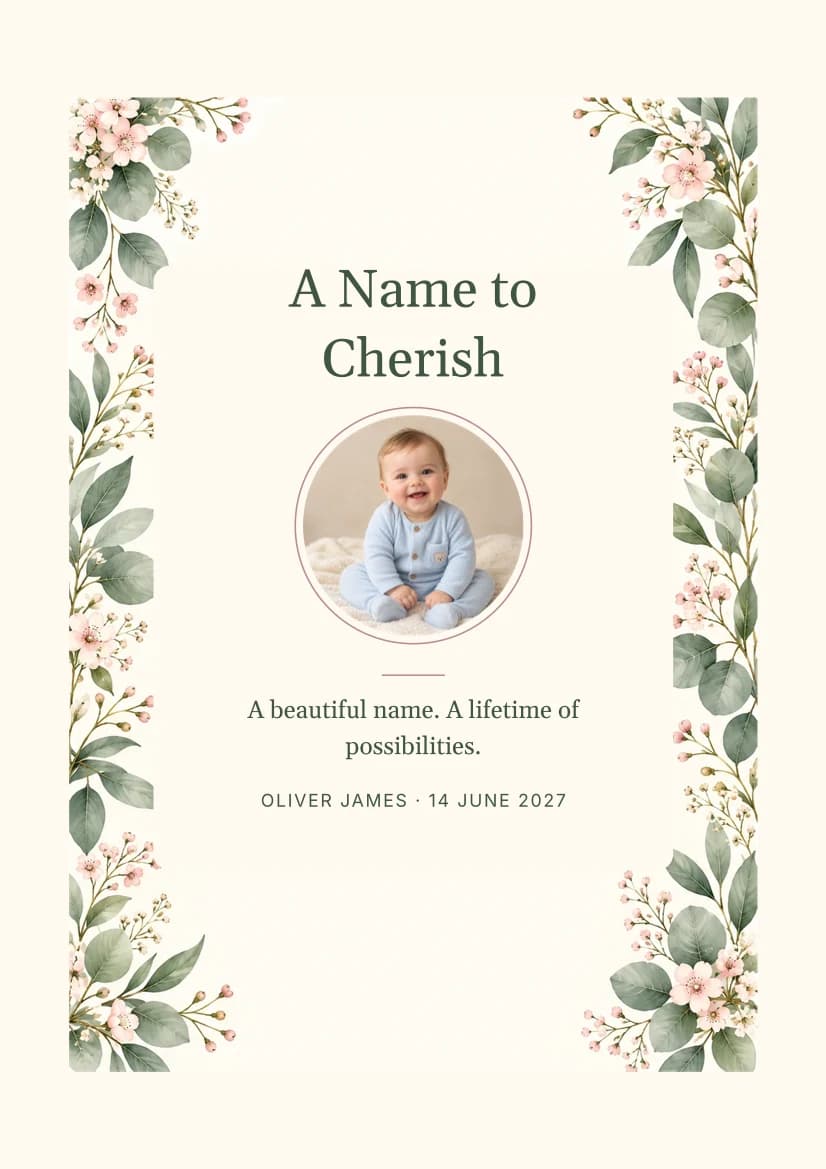 A Name to Cherish template preview