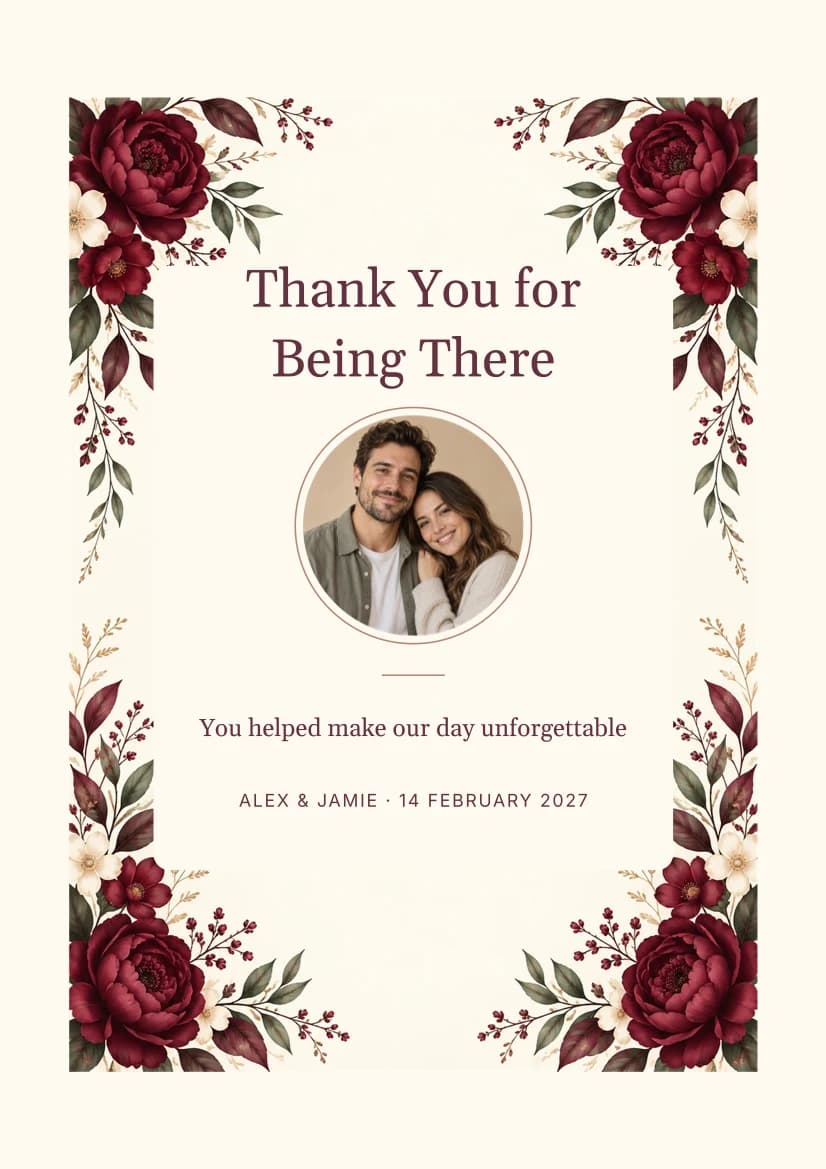Thank You for Being There template preview