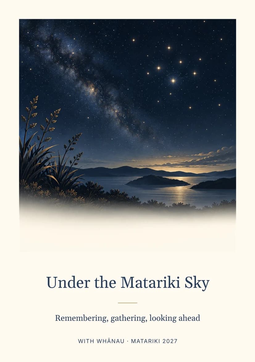 Under the Matariki Sky template preview