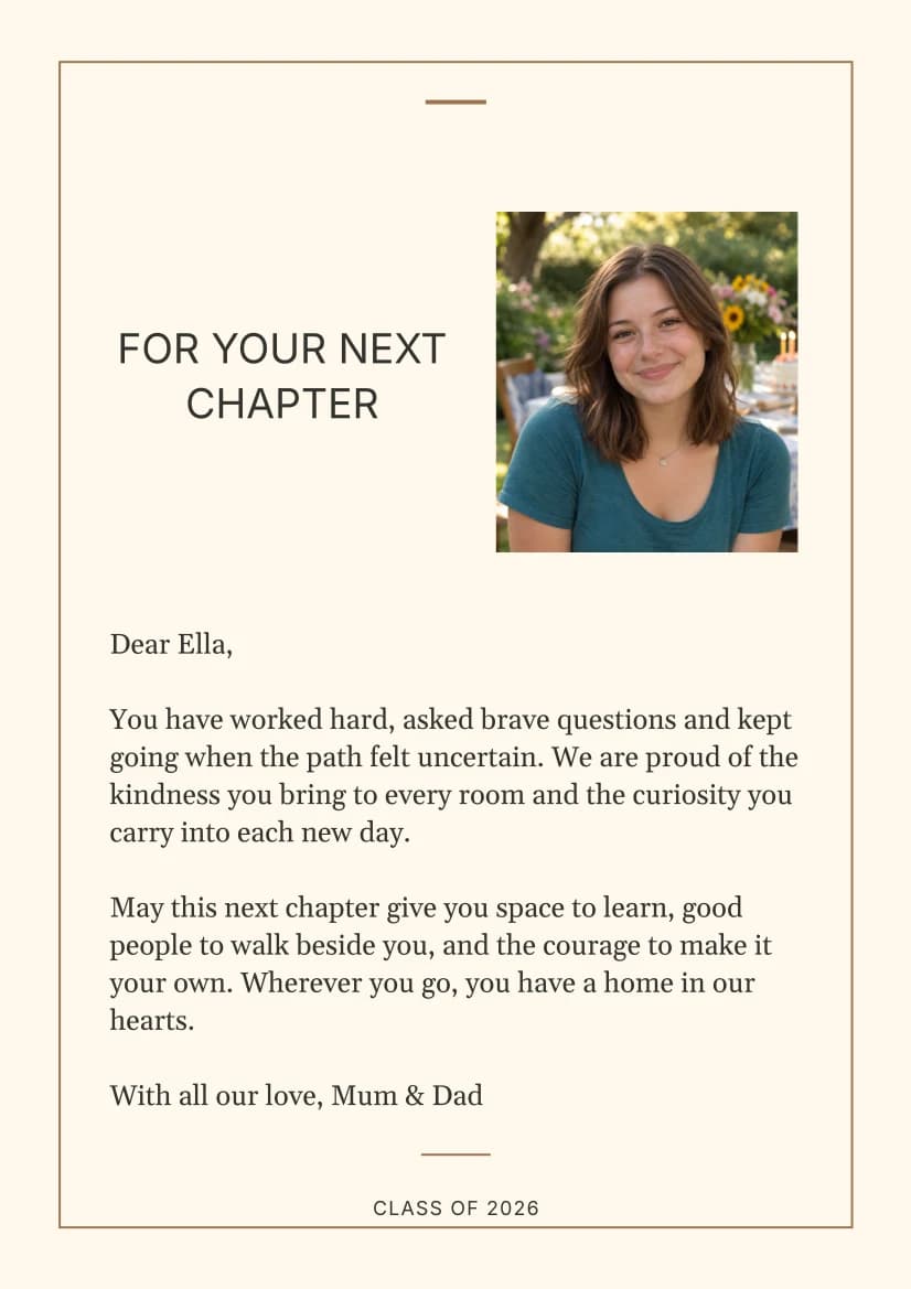 A Letter for Your Next Chapter
