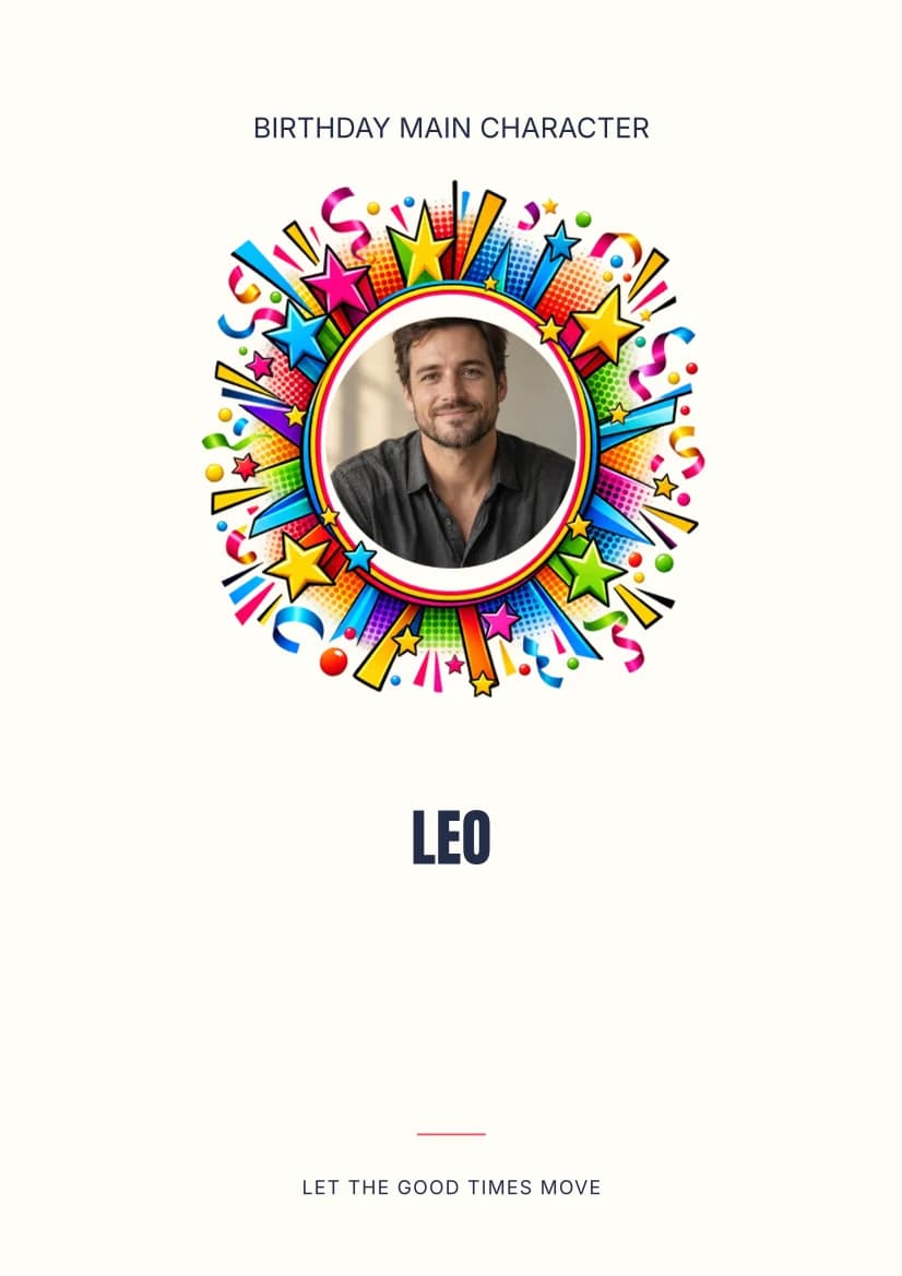 Birthday Main Character template preview