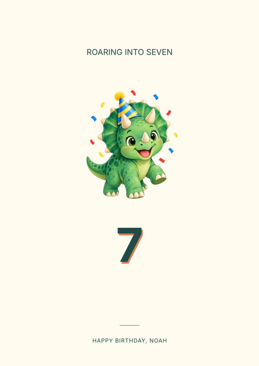 Roaring into Seven template preview