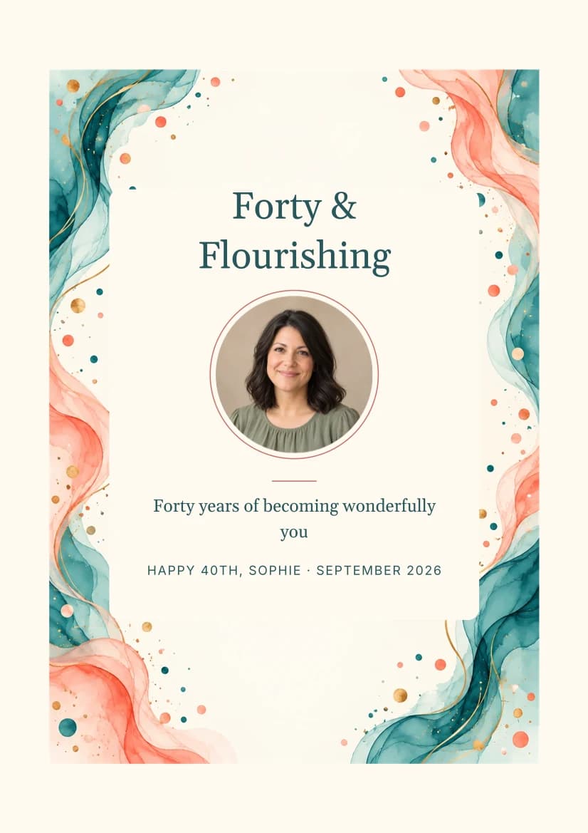 Forty & Flourishing template preview