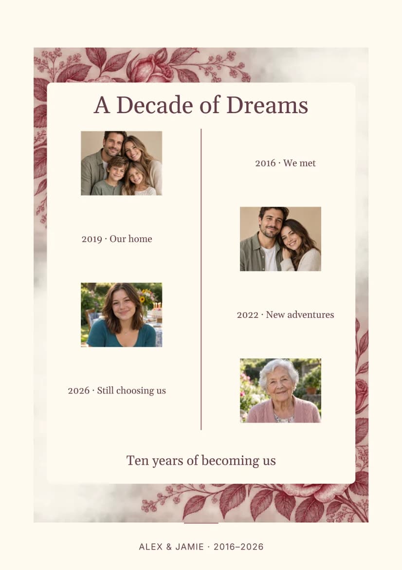 A Decade of Dreams template preview