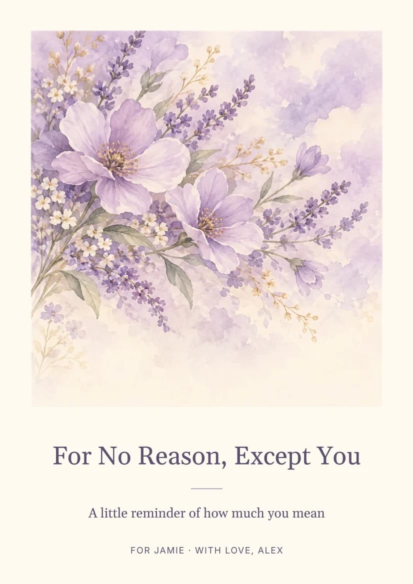 For No Reason, Except You template preview