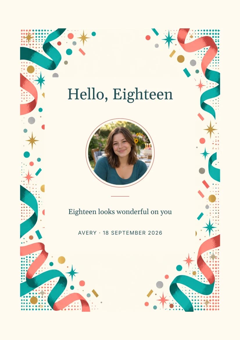 Hello, Eighteen template preview