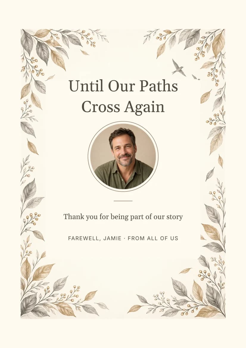 Until Our Paths Cross Again template preview