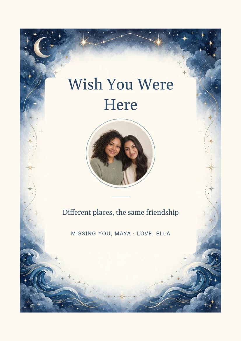 Wish You Were Here template preview