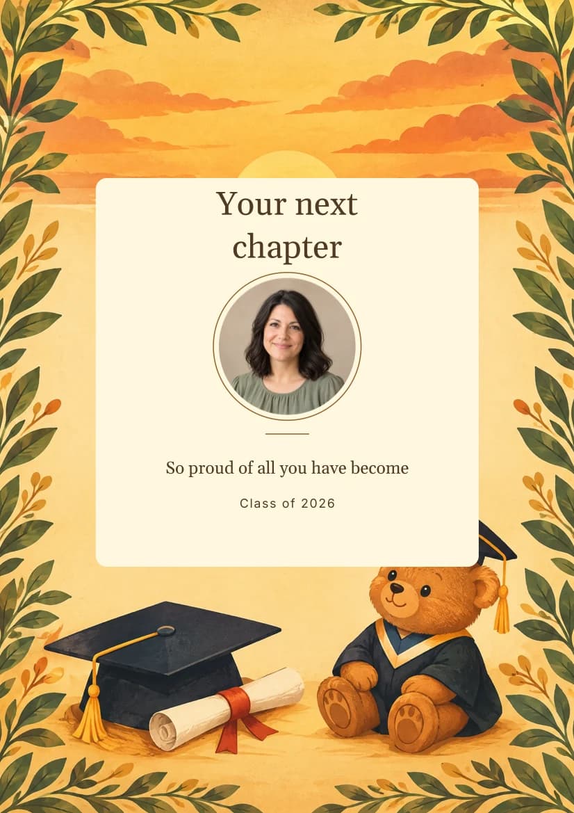 Golden Graduate template preview