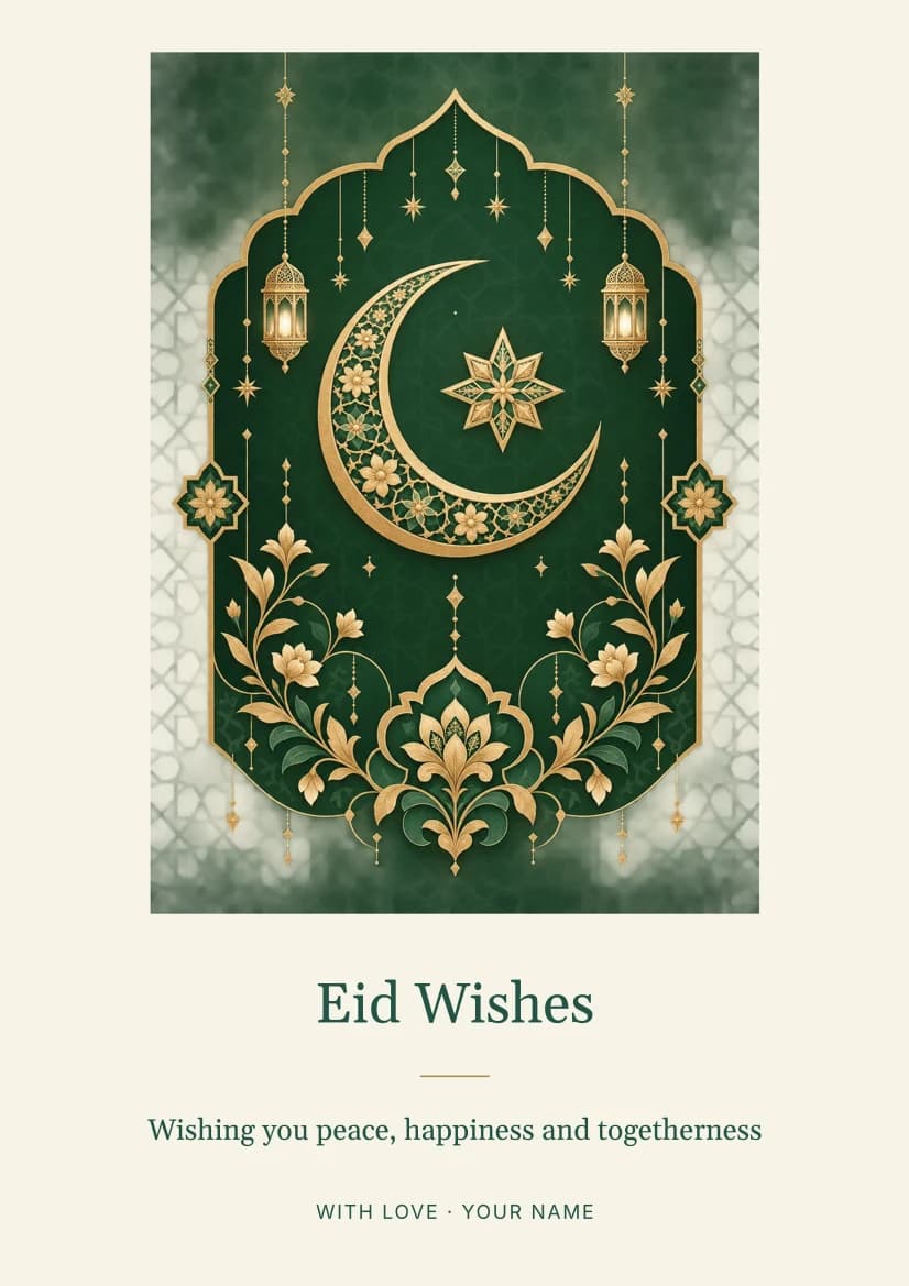 Eid Wishes template preview