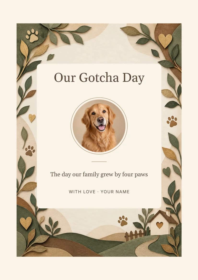 Our Gotcha Day template preview