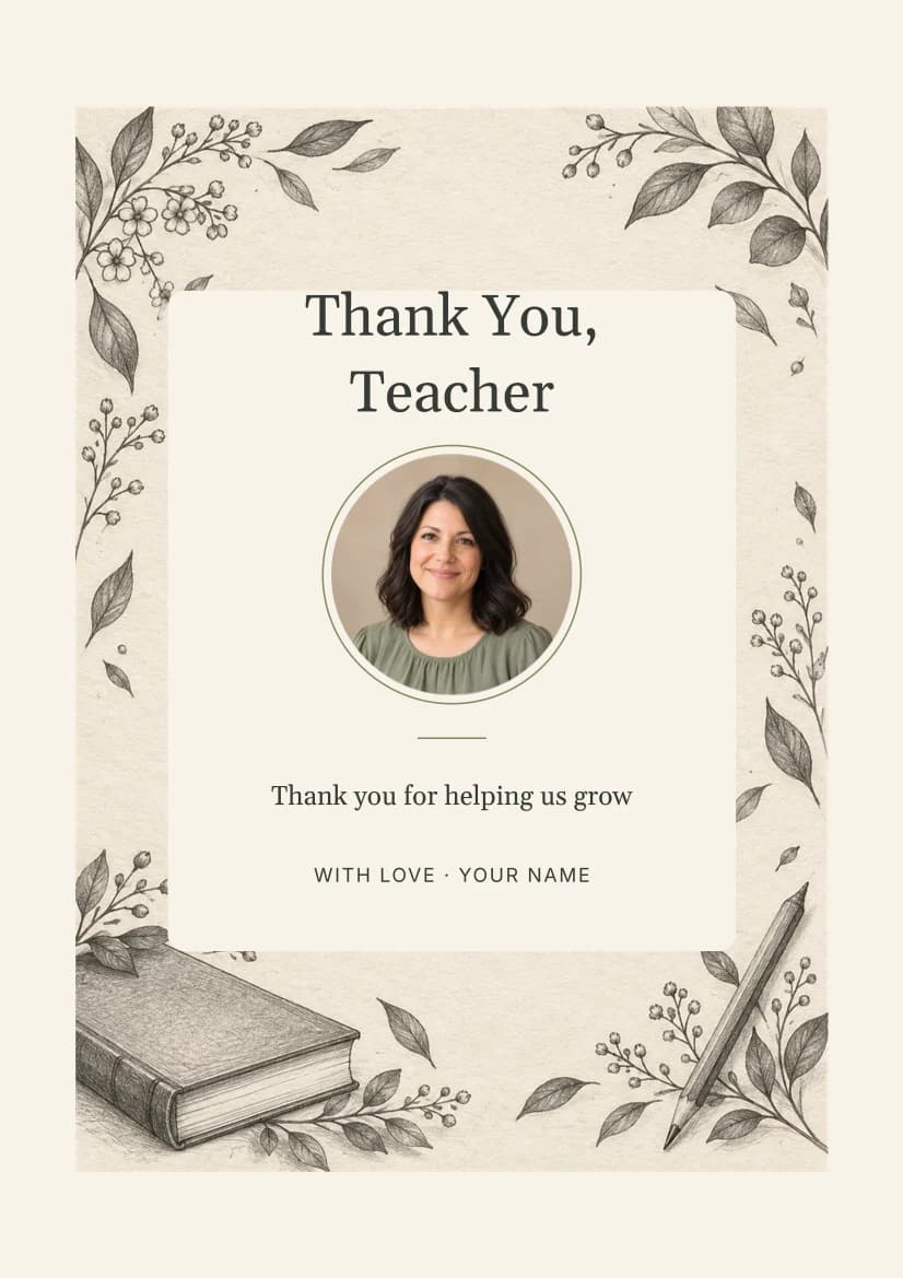 Thank You, Teacher template preview