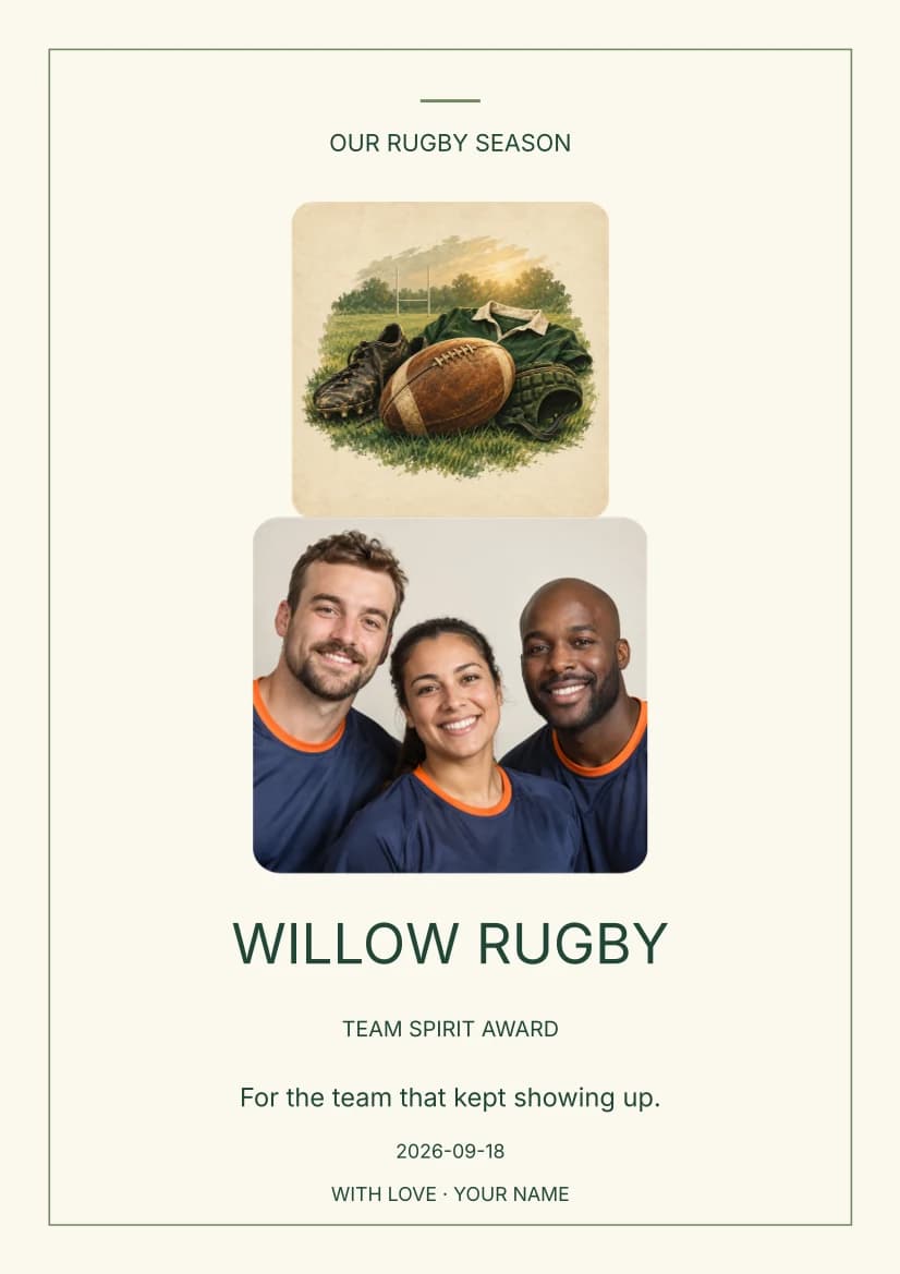 Our Rugby Season template preview