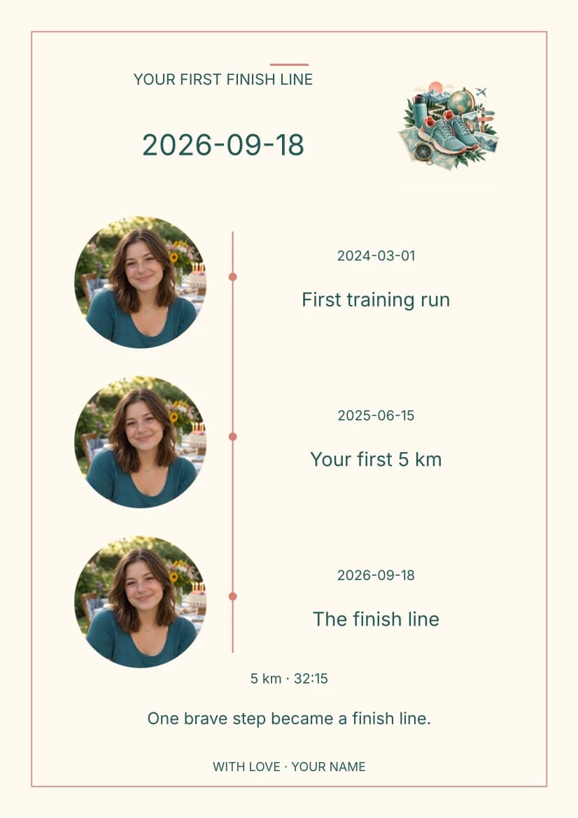 Your First Finish Line template preview