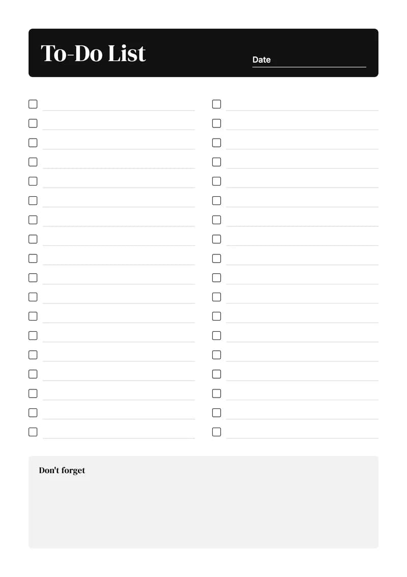 To-Do List template preview